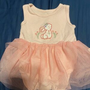 Pink Baby Dress with Bunny Design